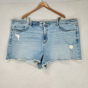 torrid Cut Off Denim Shorts Women's 26 Light Wash High Rise Stretch Comfort